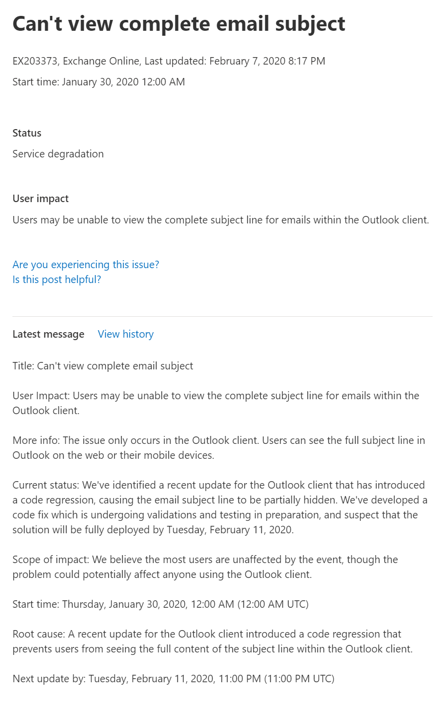 Desktop Outlook Problem